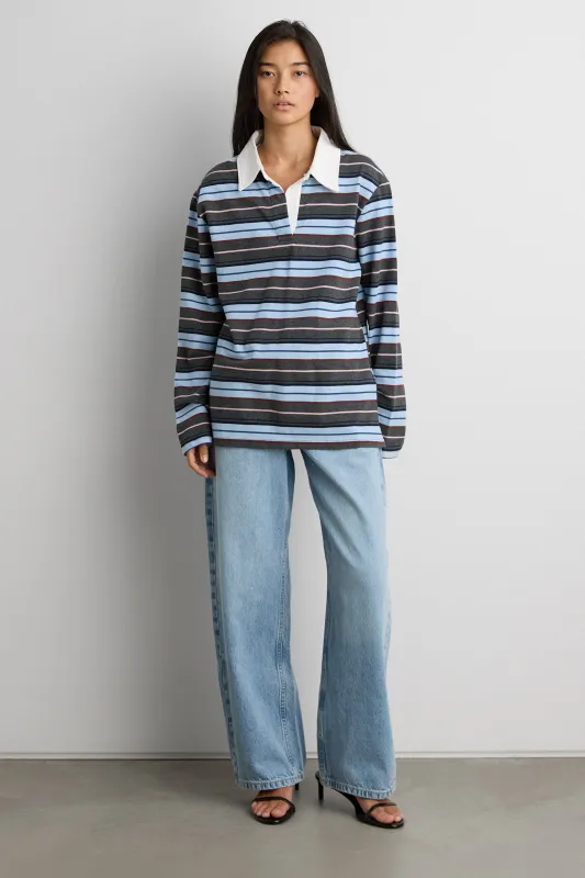 COLLARED CONTRAST STRIPE POLO SHIRT sold by OAK AND FORT