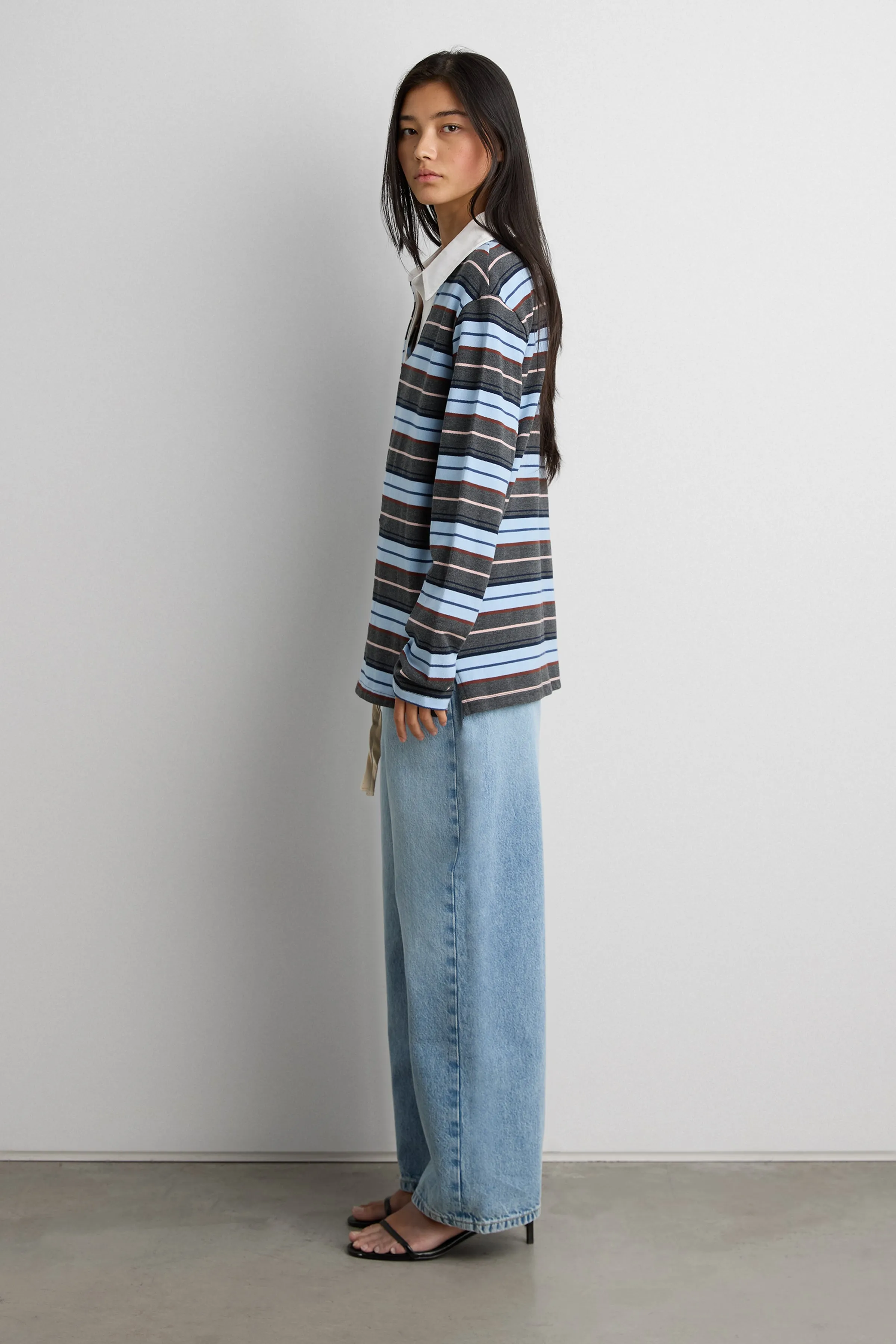 COLLARED CONTRAST STRIPE POLO SHIRT sold by OAK AND FORT product image thumbnail 3