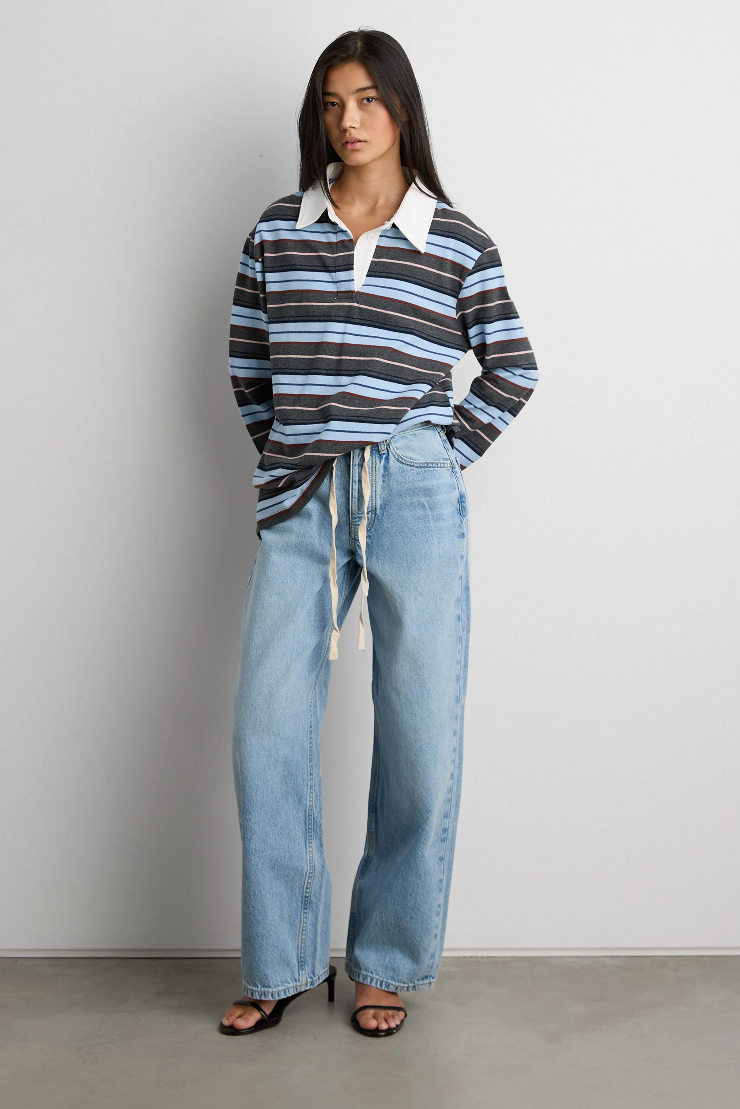 COLLARED CONTRAST STRIPE POLO SHIRT sold by OAK AND FORT product image thumbnail 2