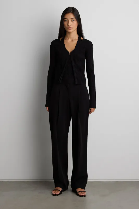 LAYERED EFFECT HALTER CARDIGAN made by OAK AND FORT