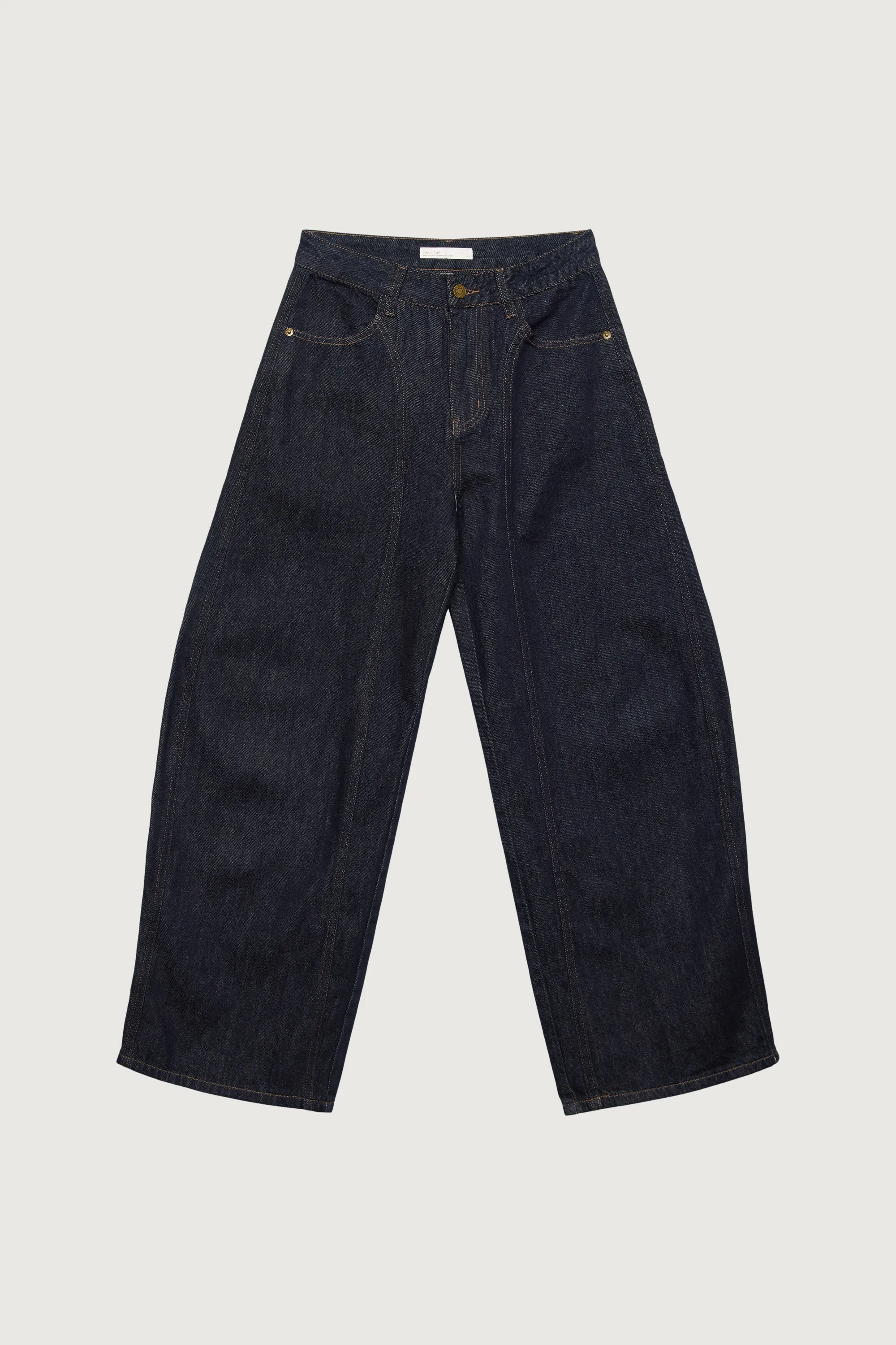 HIGH RISE BARREL LEG JEAN WITH FRONT SEAM DETAIL sold by OAK AND FORT product image thumbnail 5