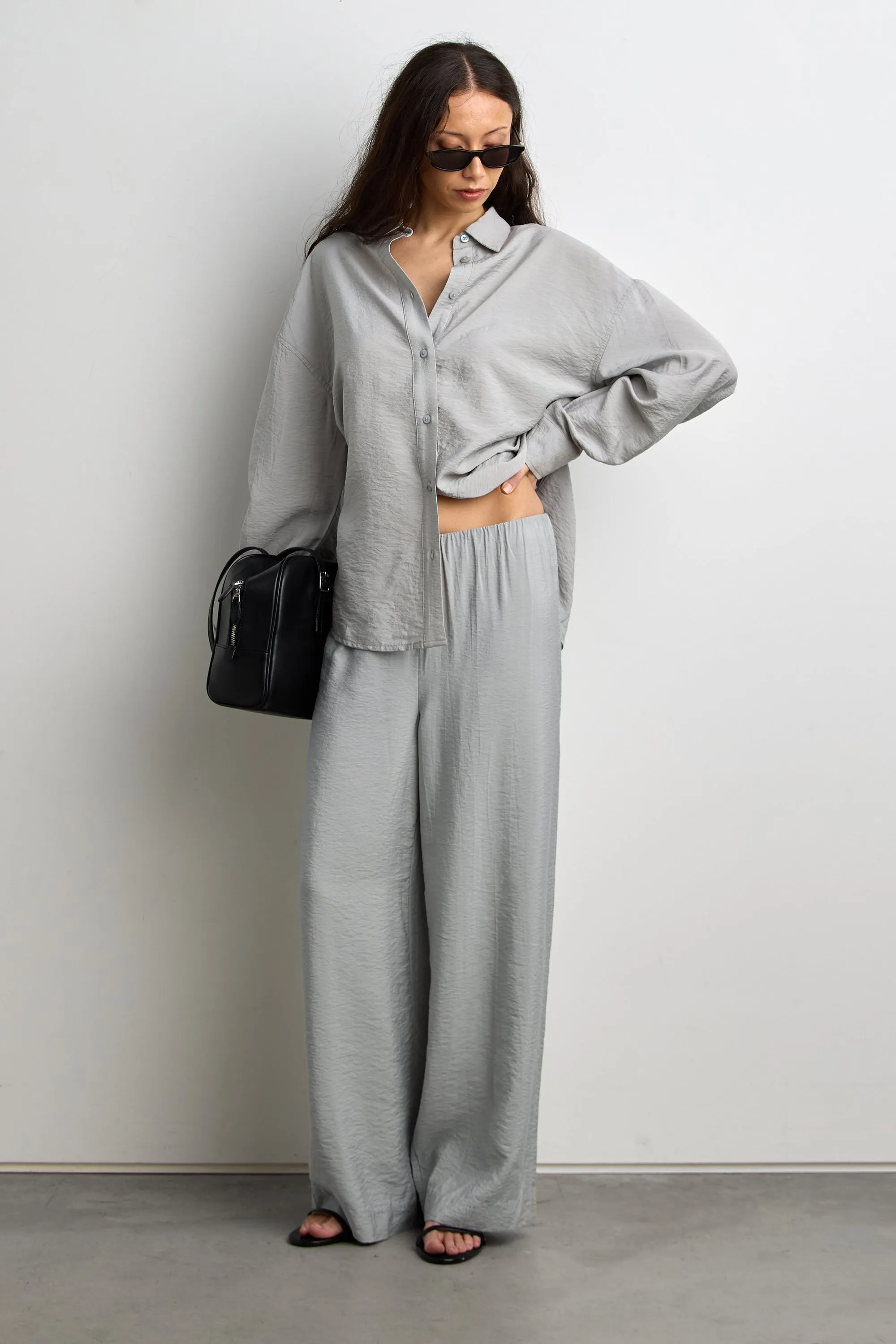 LIGHTWEIGHT CRINKLED PANT WITH WAIST SCARF sold by OAK AND FORT product image thumbnail 2