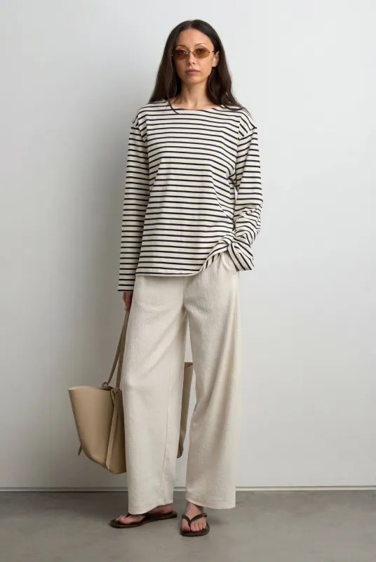 RELAXED STRIPED BOAT NECK TOP sold by OAK AND FORT