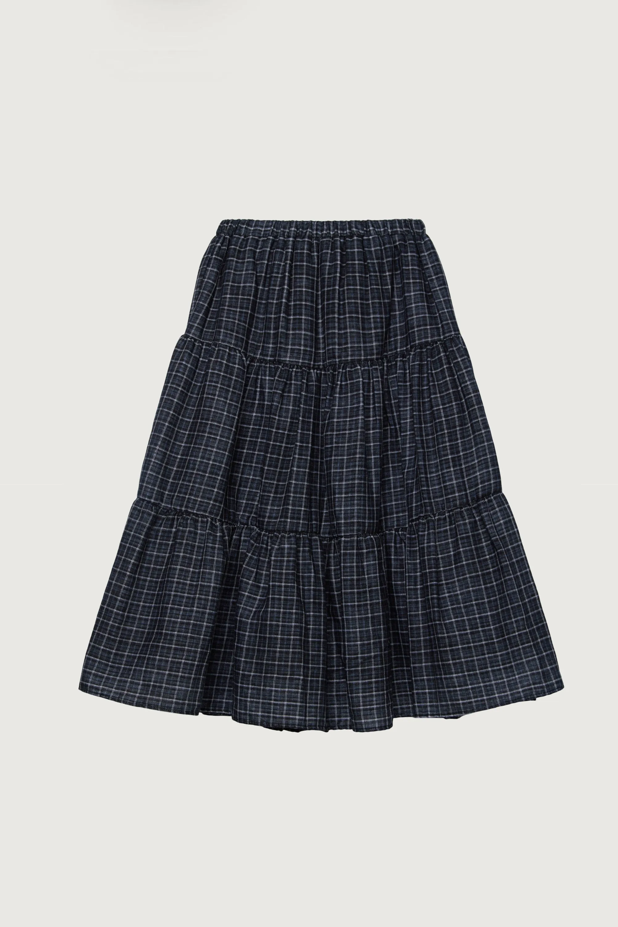VINTAGE PLAID TIERED MIDI SKIRT sold by OAK AND FORT product image thumbnail 5