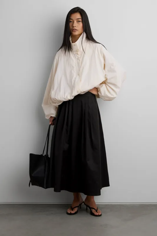 FRONT PLEATED MAXI SKIRT made by OAK AND FORT