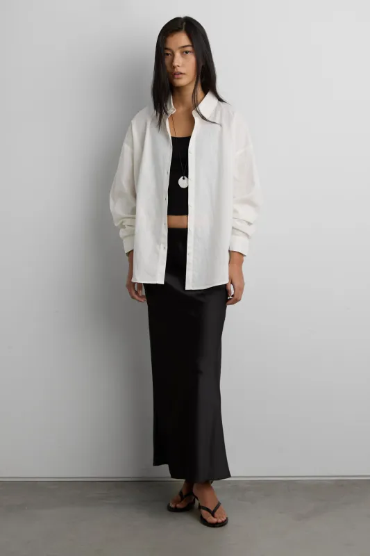 LINEN BLEND BUTTON UP SHIRT made by OAK AND FORT