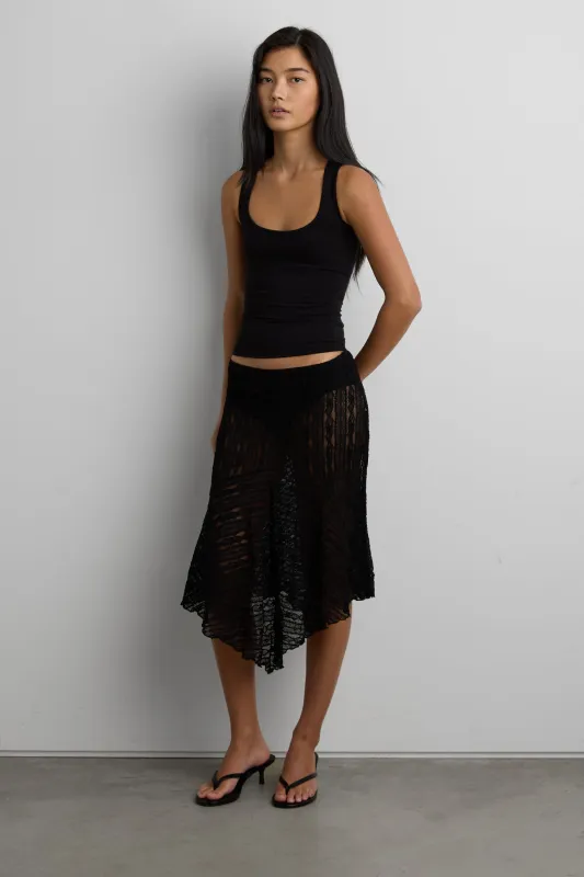 SCALLOPED LACE MIDI SKIRT made by OAK AND FORT