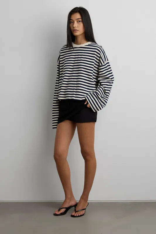 CROPPED STRIPED LONG SLEEVE TSHIRT made by OAK AND FORT