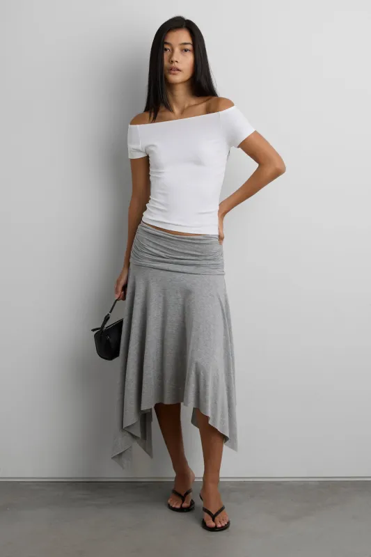 COTTON WIDE NECKLINE TOP made by OAK AND FORT