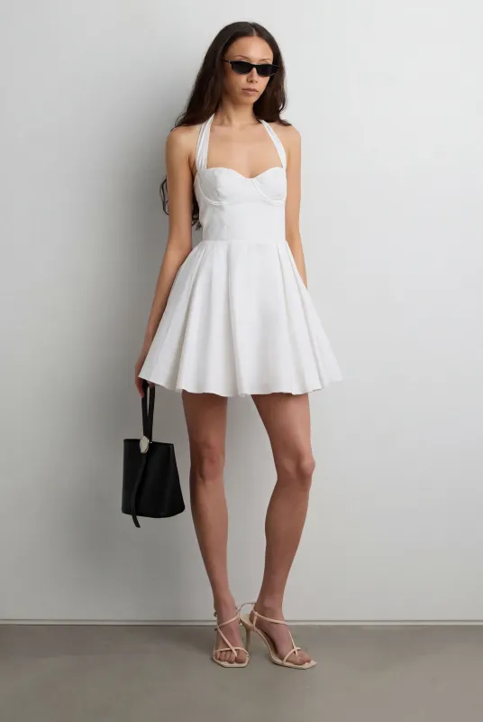 COTTON POPLIN HALTER NECK MINI DRESS made by OAK AND FORT