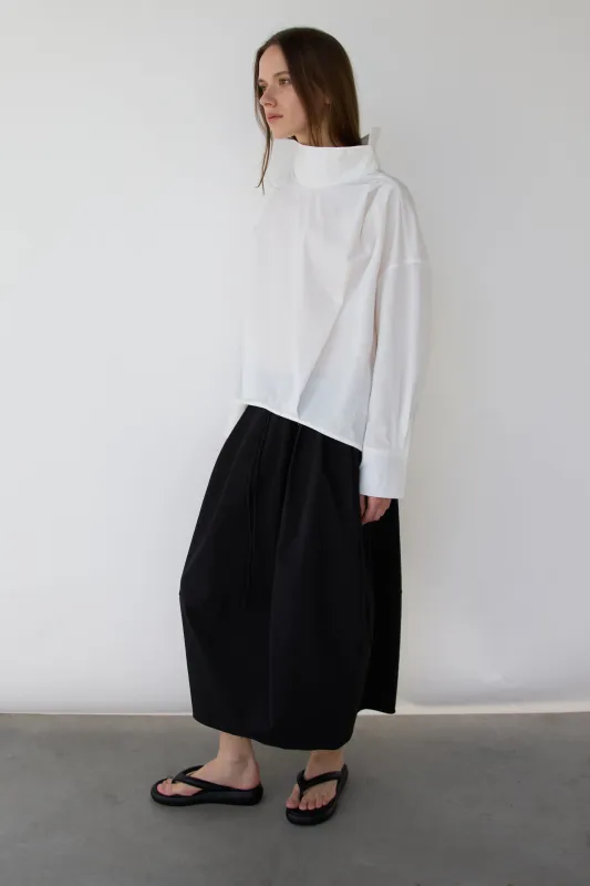 OVERSIZED PLEATED MOCKNECK BLOUSE made by OAK AND FORT