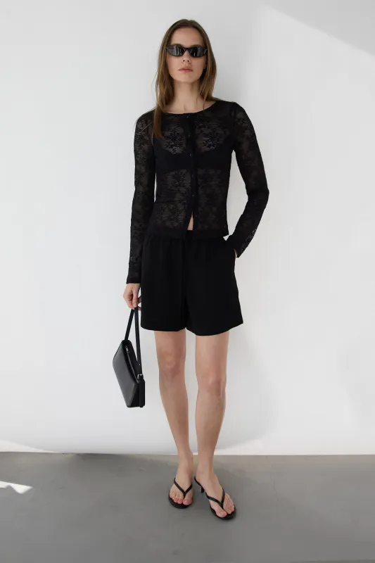 FLORAL LACE SHEER TOP made by OAK AND FORT