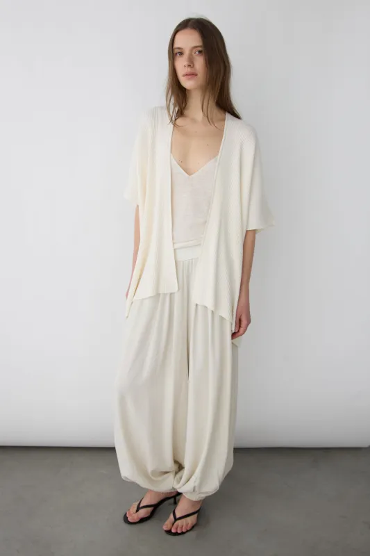 DRAPED OPEN FRONT RIBBED CARDIGAN made by OAK AND FORT