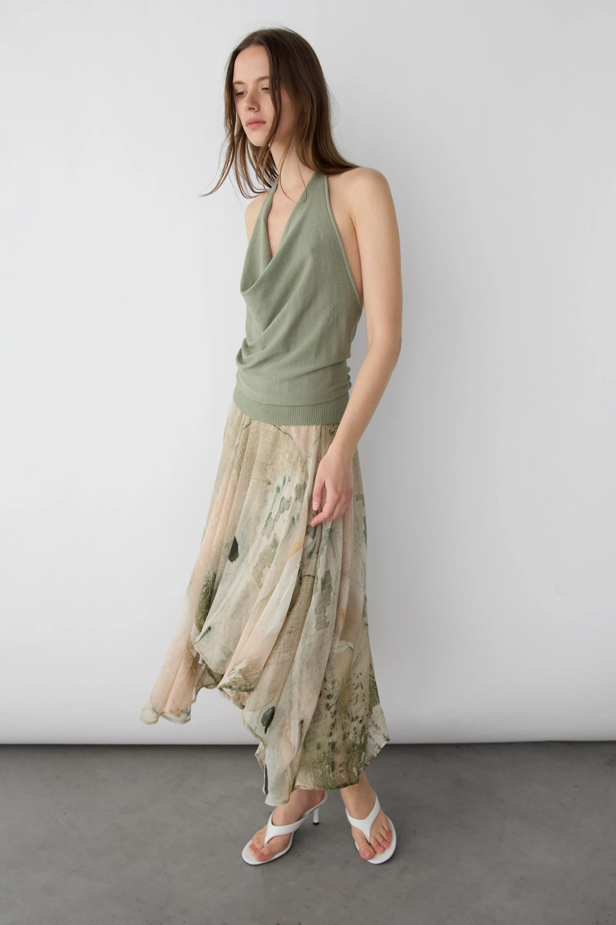 KNIT COWL NECK HALTER TOP sold by OAK AND FORT product image thumbnail 2