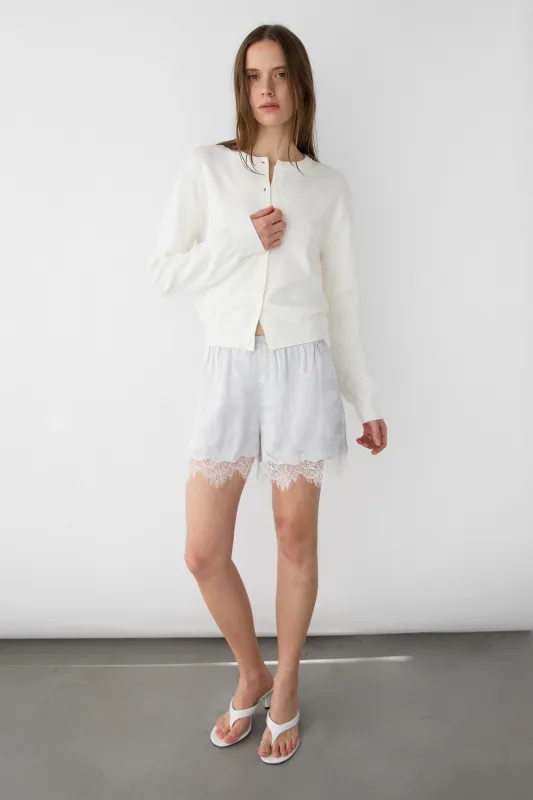 SATIN SHORT WITH LACE HEM made by OAK AND FORT