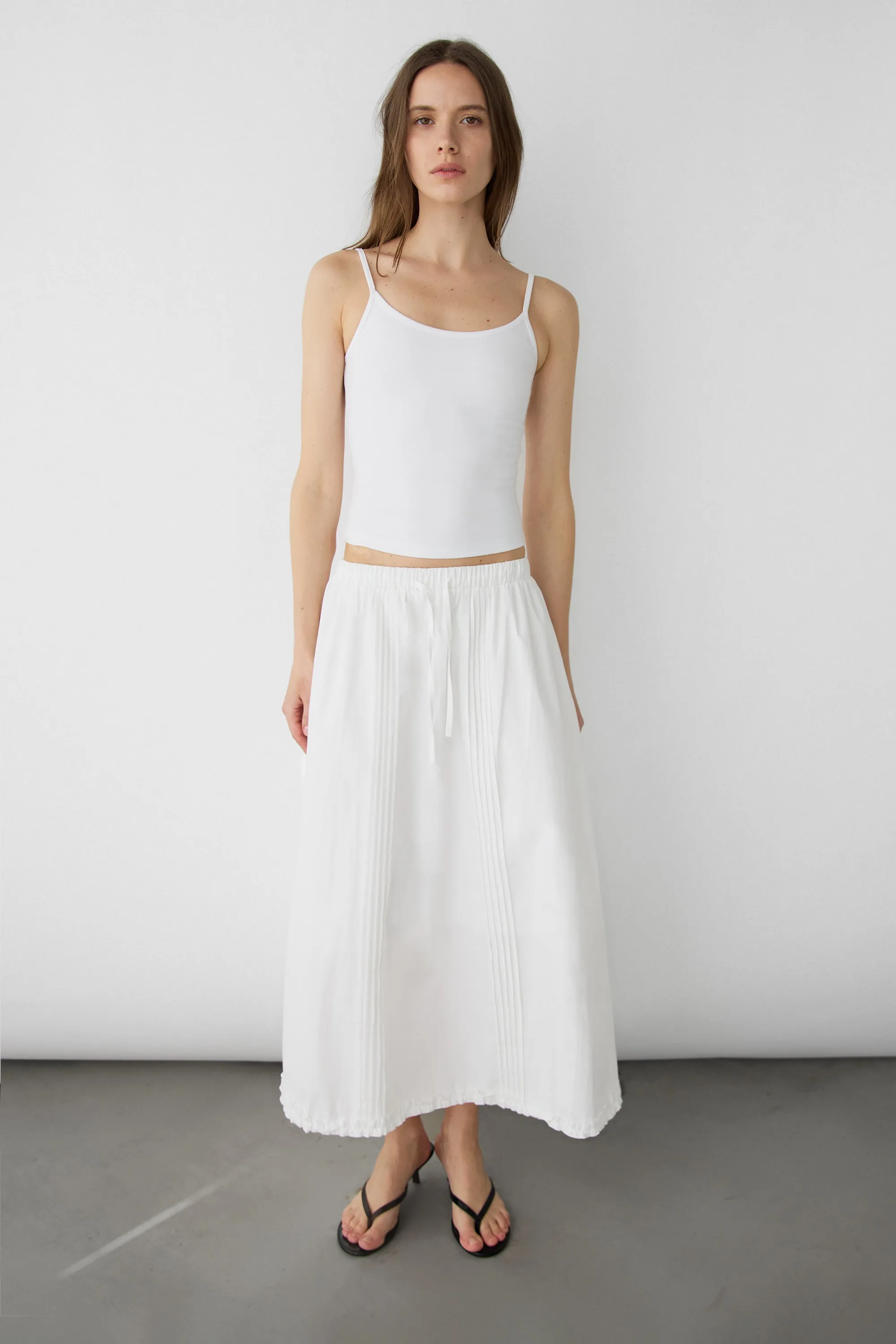 DRAWSTRING WAIST MAXI SKIRT sold by OAK AND FORT