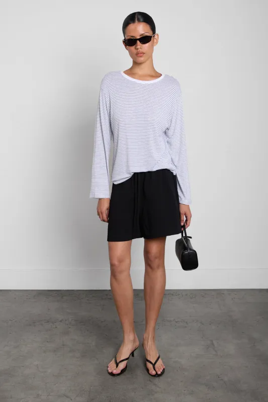 STRIPED DROP SHOULDER TOP WITH CONTRAST NECK made by OAK AND FORT