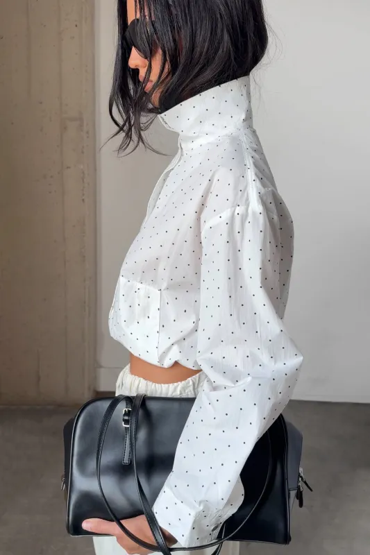 POLKA DOT FUNNEL NECK JACKET made by OAK AND FORT