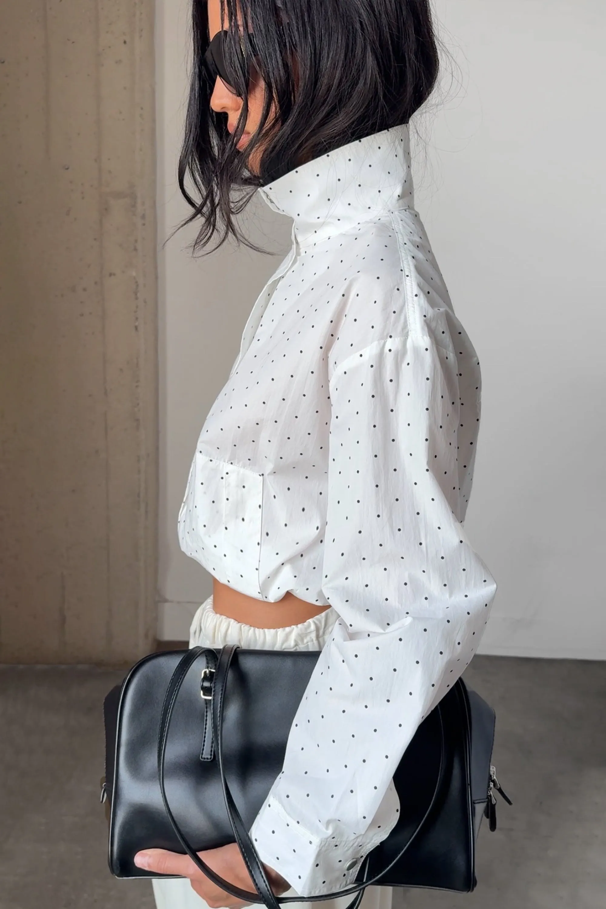 POLKA DOT FUNNEL NECK JACKET sold by OAK AND FORT