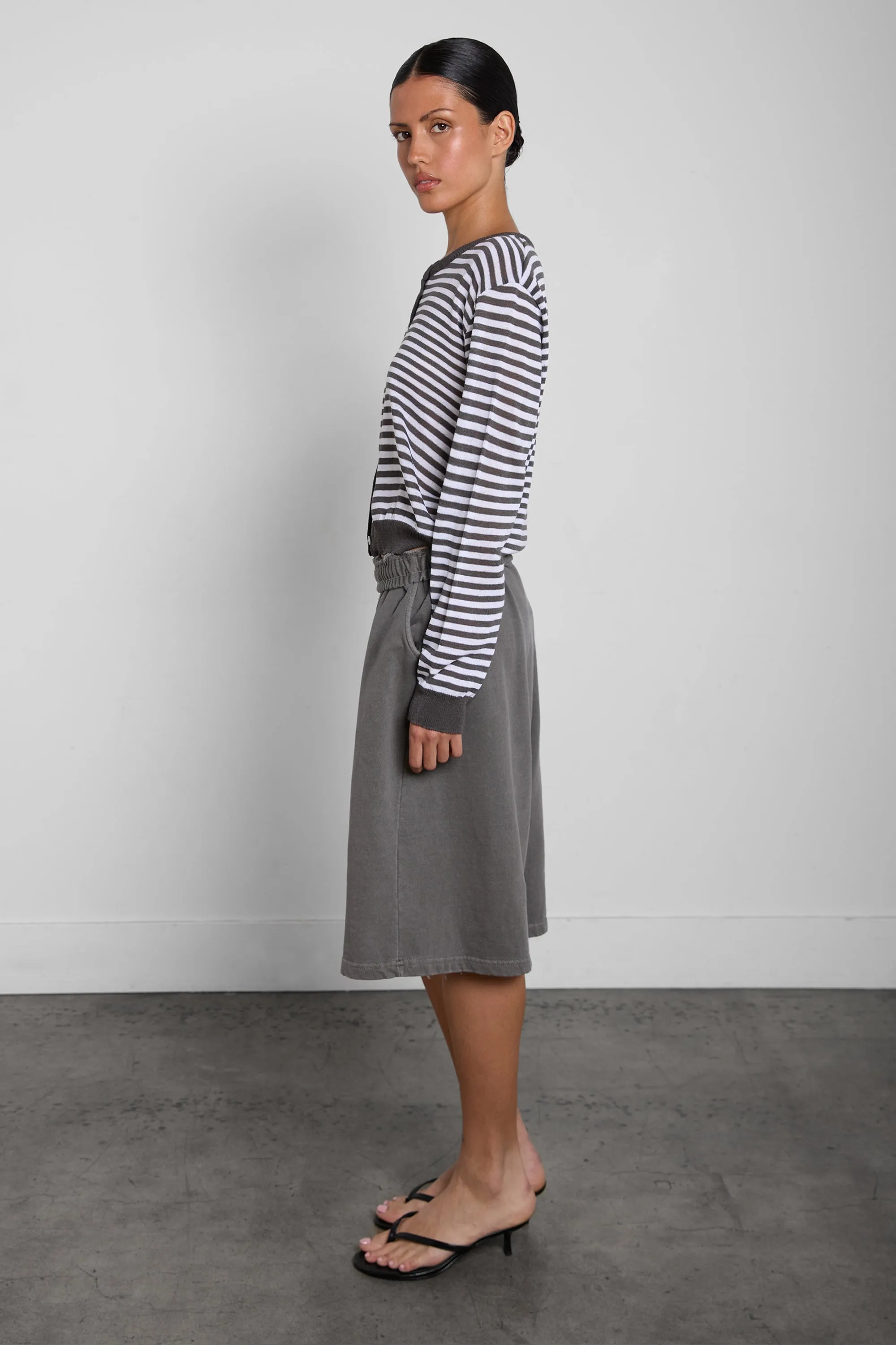 STRIPED ROUND NECK CARDIGAN sold by OAK AND FORT product image thumbnail 2