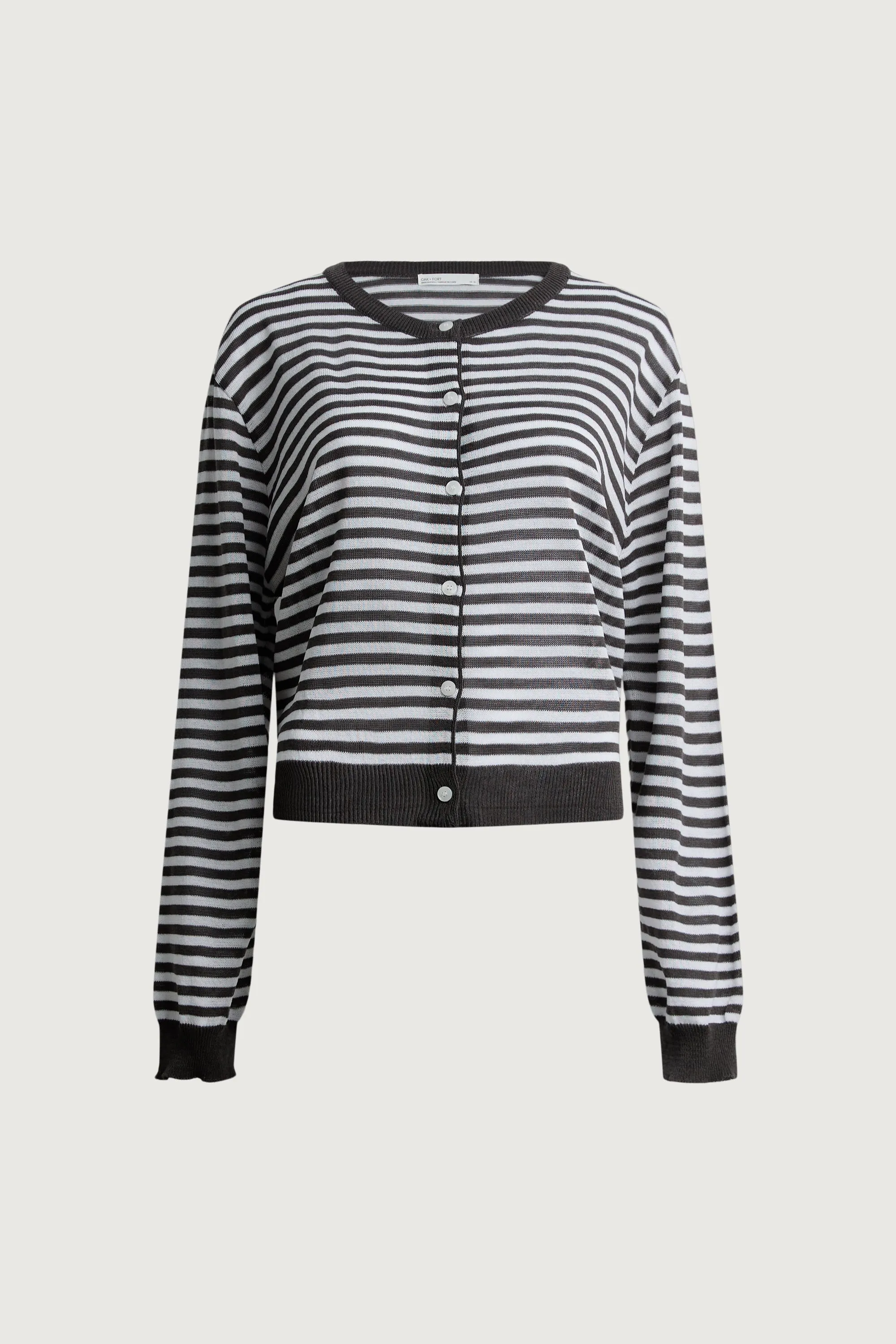 STRIPED ROUND NECK CARDIGAN sold by OAK AND FORT product image thumbnail 5