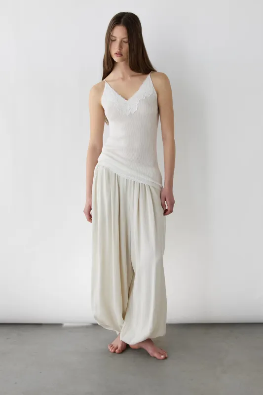 RIBBED KNIT LACE CAMI TANK TOP made by OAK AND FORT