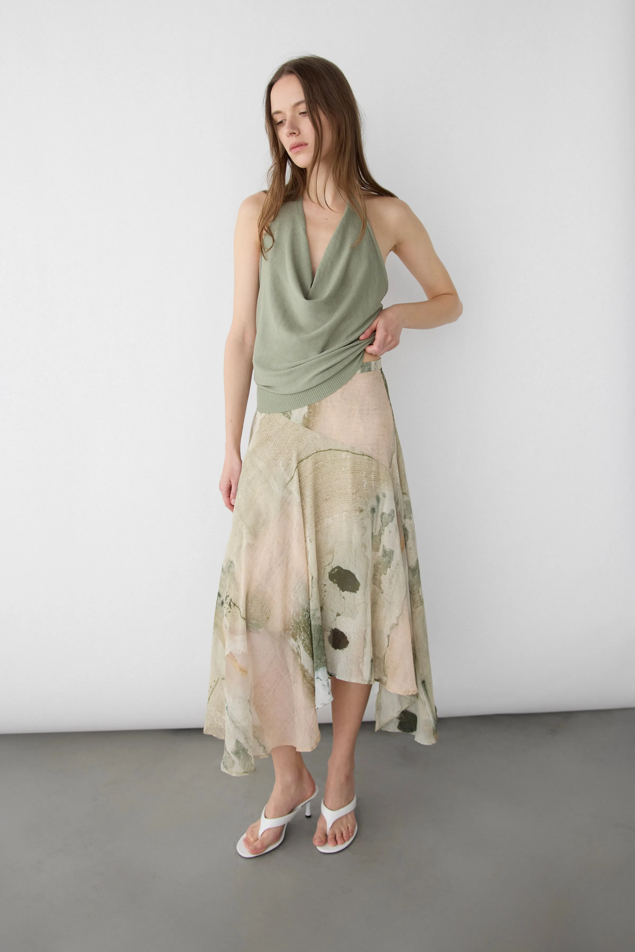 ABSTRACT PRINT MIDI SKIRT sold by OAK AND FORT product image thumbnail 5