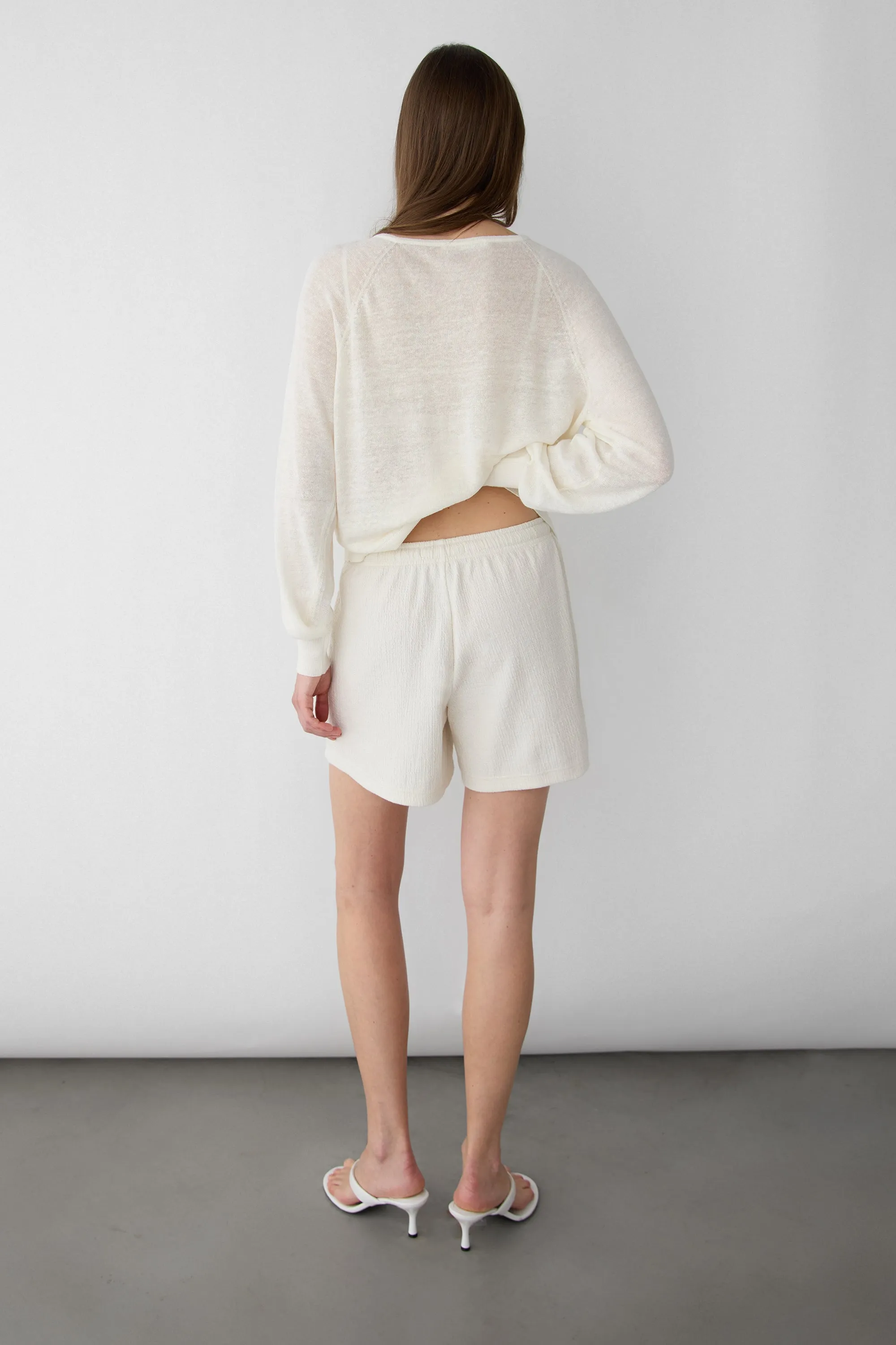 KNIT DRAWSTRING ELASTIC WAIST SHORT sold by OAK AND FORT product image thumbnail 4