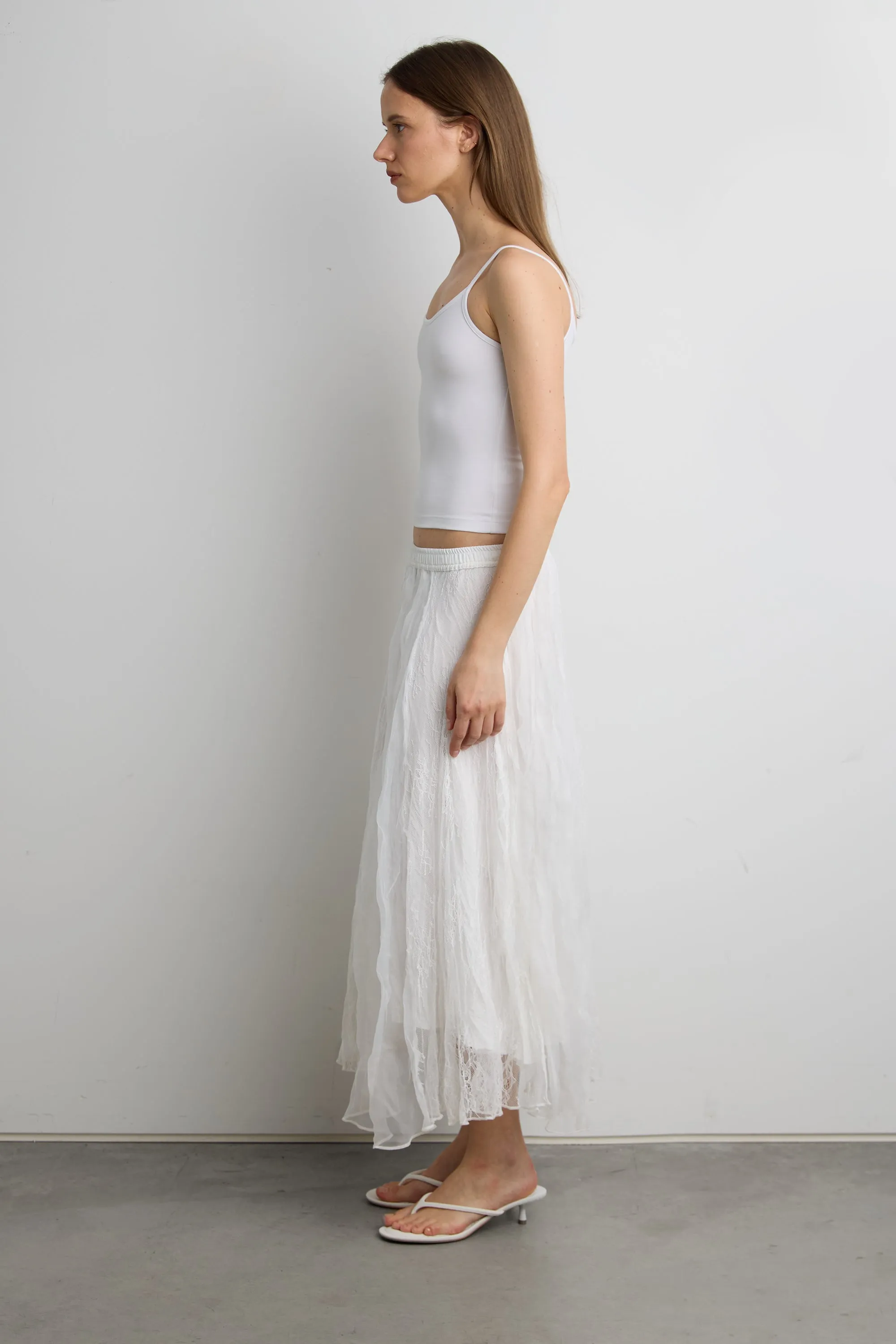 BOHO LACE OVERLAY MAXI SKIRT sold by OAK AND FORT product image thumbnail 2