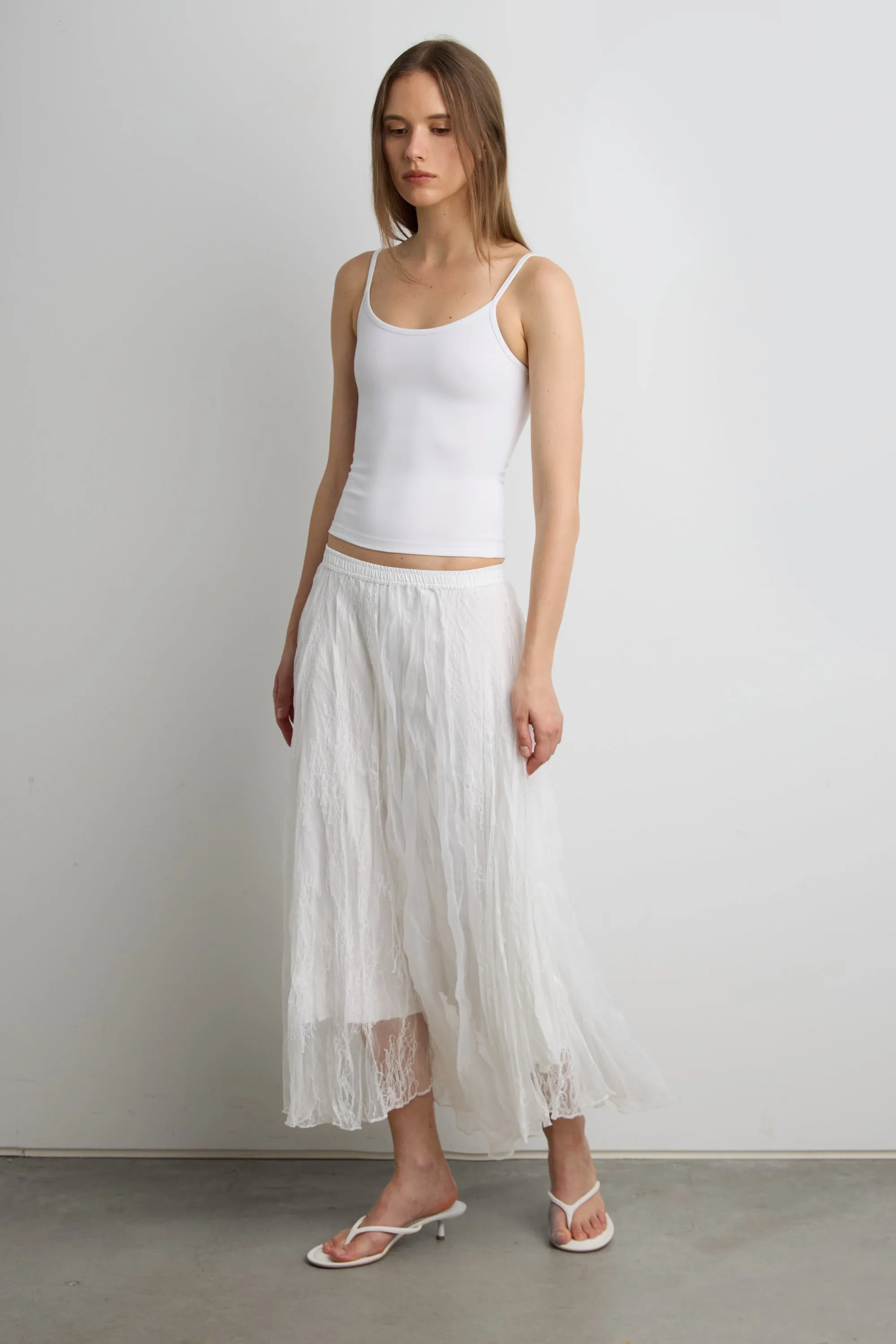BOHO LACE OVERLAY MAXI SKIRT sold by OAK AND FORT product image thumbnail 3