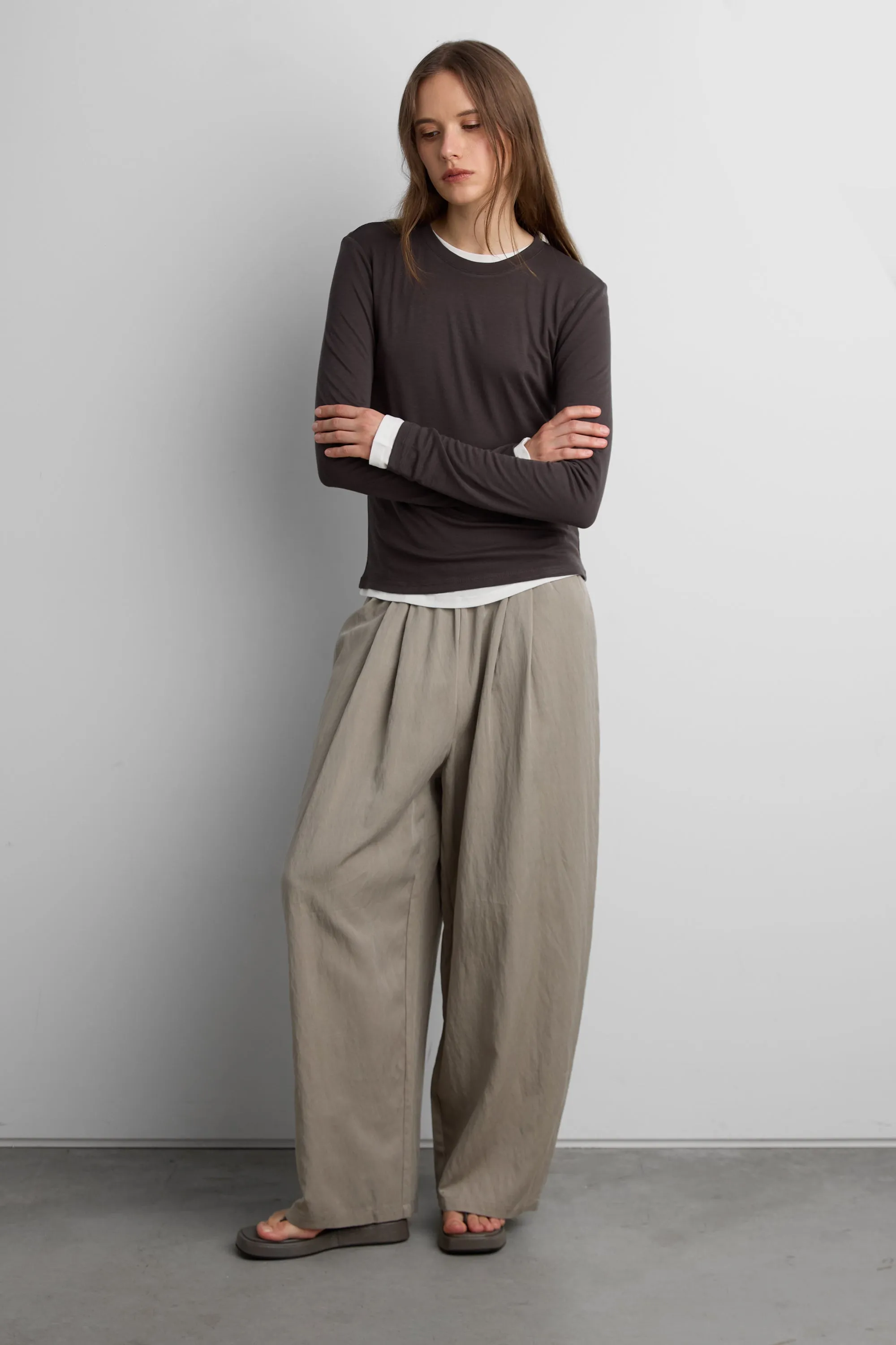 LONG SLEEVE CREW NECK TOP sold by OAK AND FORT product image thumbnail 2