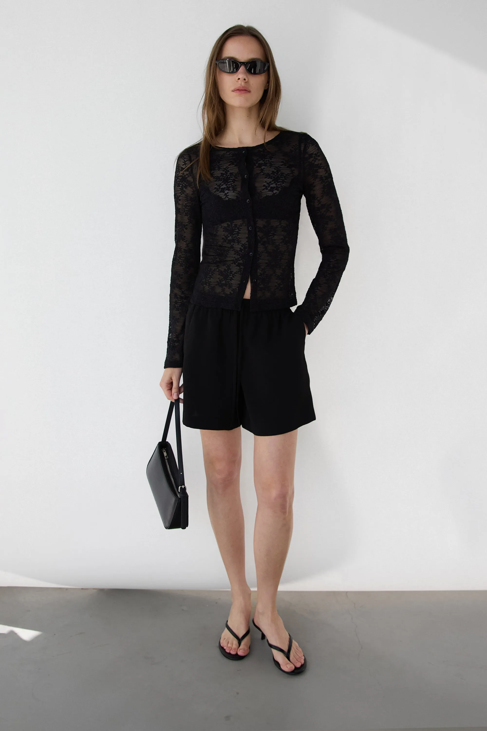 CREPE DRAWSTRING WAIST SHORT sold by OAK AND FORT product image thumbnail 2