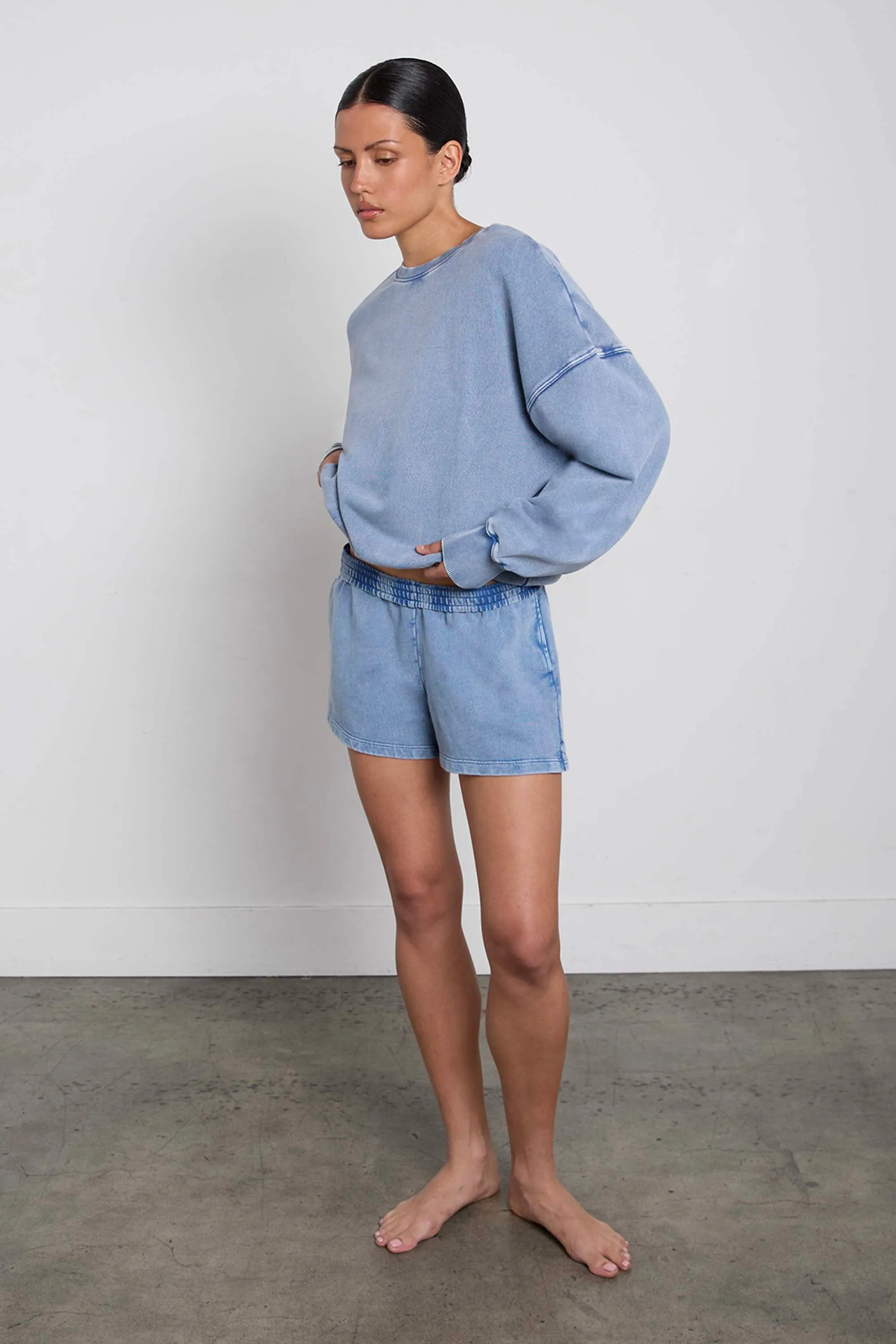 GARMENT DYED COTTON ELASTIC WAIST SHORT sold by OAK AND FORT product image thumbnail 2