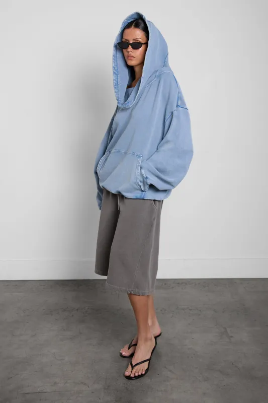 GARMENT DYED SLOUCHY OFF THE SHOULDER HOODIE made by OAK AND FORT