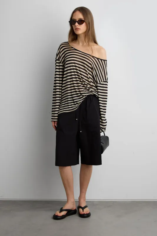 OVERSIZED STRIPED LONG SLEEVE TOP made by OAK AND FORT