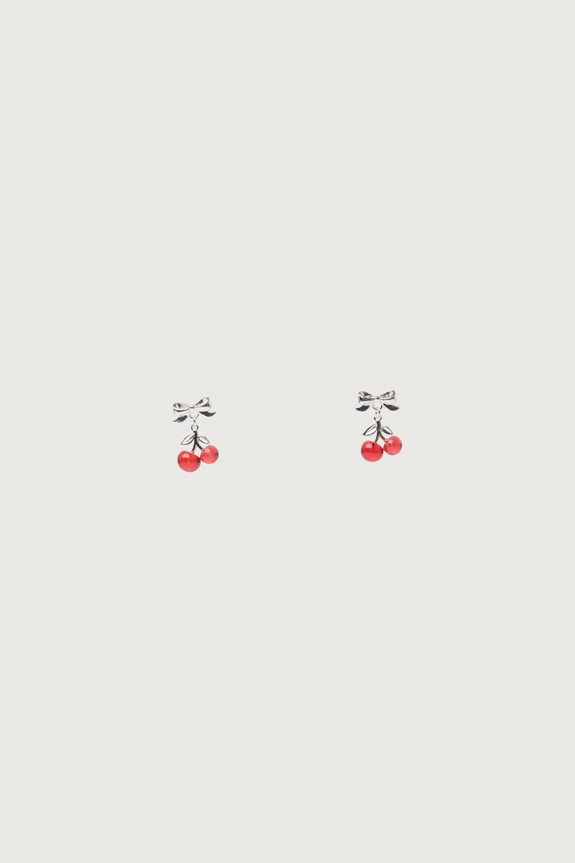 CHERRY PENDANT BOW STUD EARRINGS sold by OAK AND FORT product image thumbnail 2