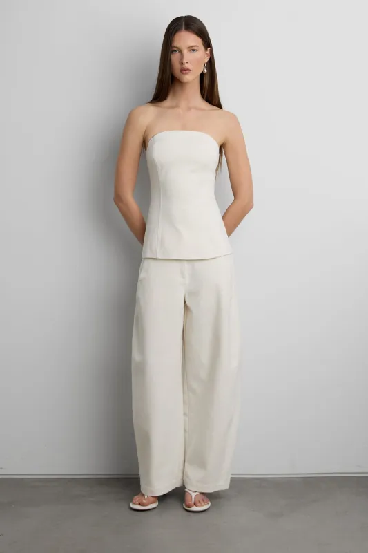 WOVEN TWILL TUBE TOP made by OAK AND FORT
