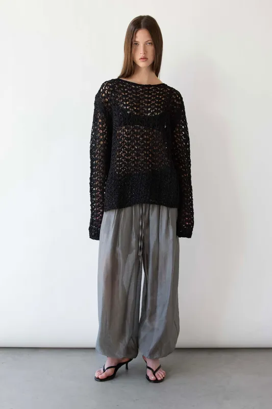 NET STITCH LONG SLEEVE TOP made by OAK AND FORT