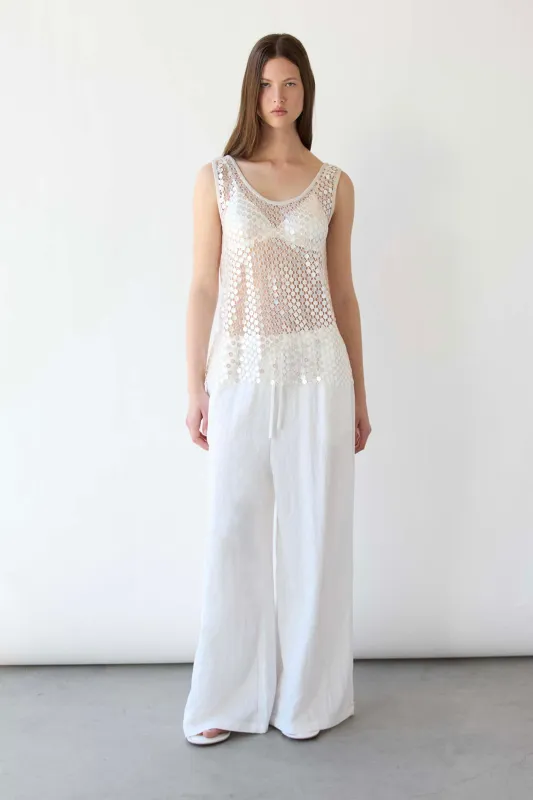 DISK SEQUIN TANK TOP made by OAK AND FORT