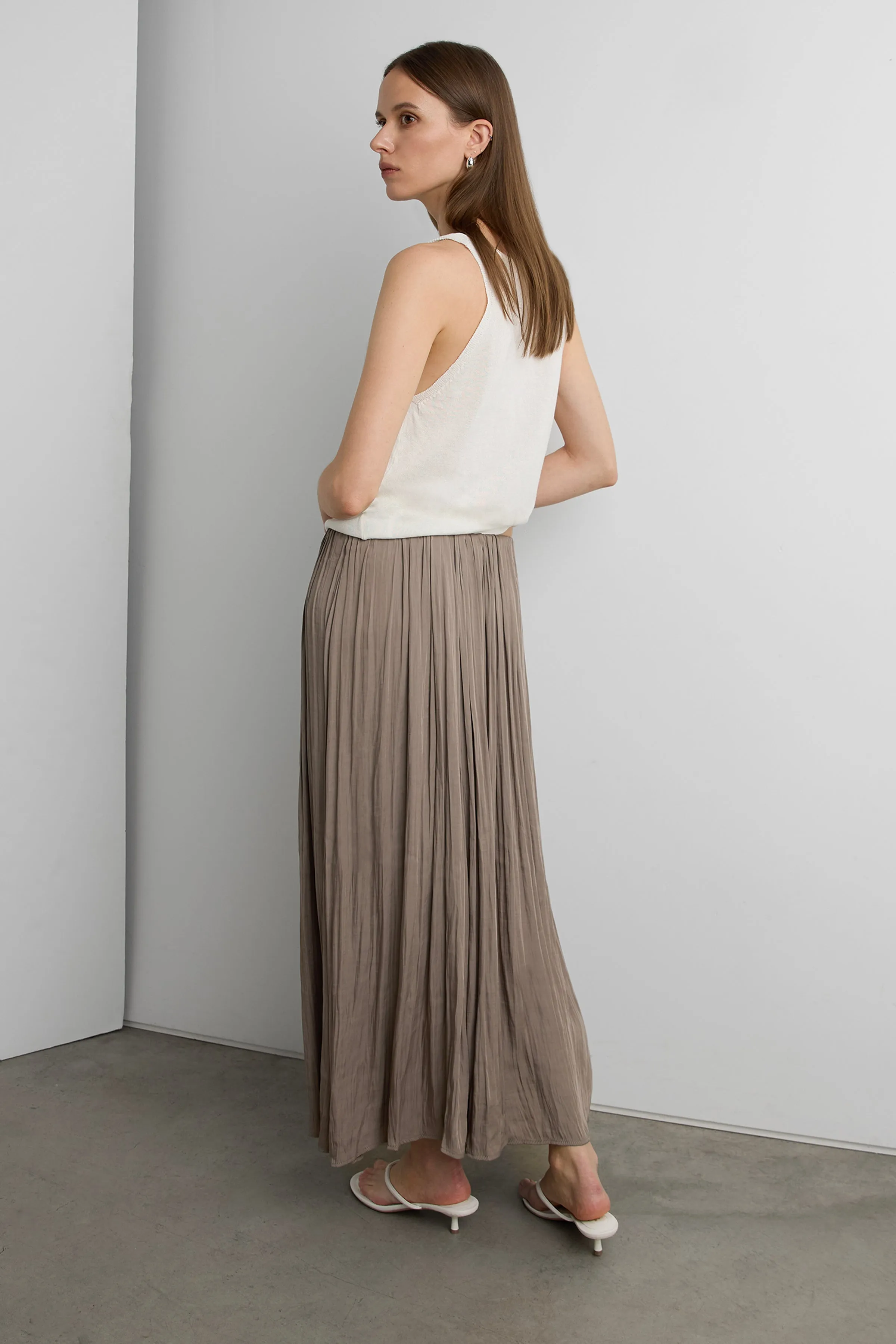 WRINKLE EFFECT MAXI SKIRT sold by OAK AND FORT product image thumbnail 4