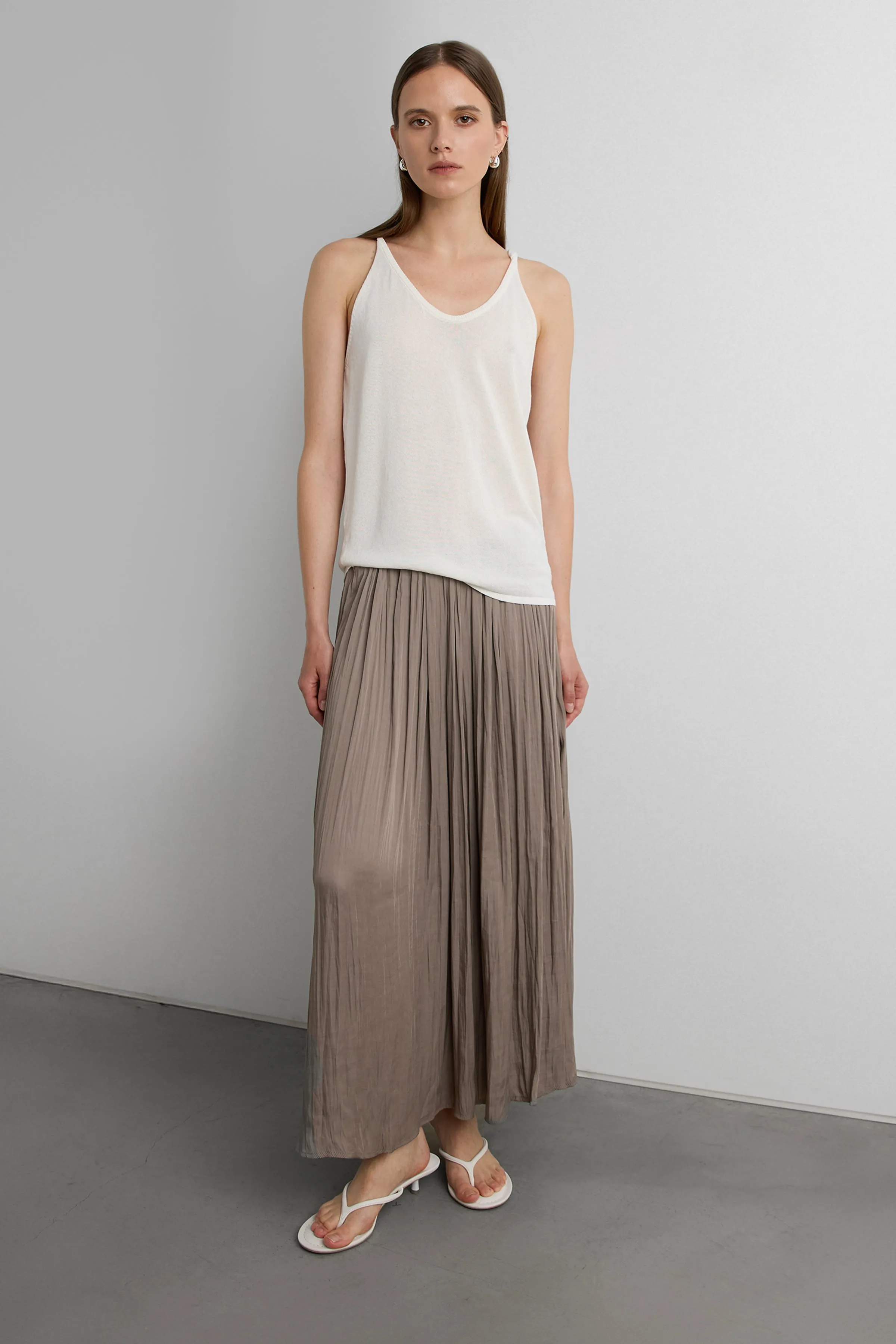 WRINKLE EFFECT MAXI SKIRT sold by OAK AND FORT