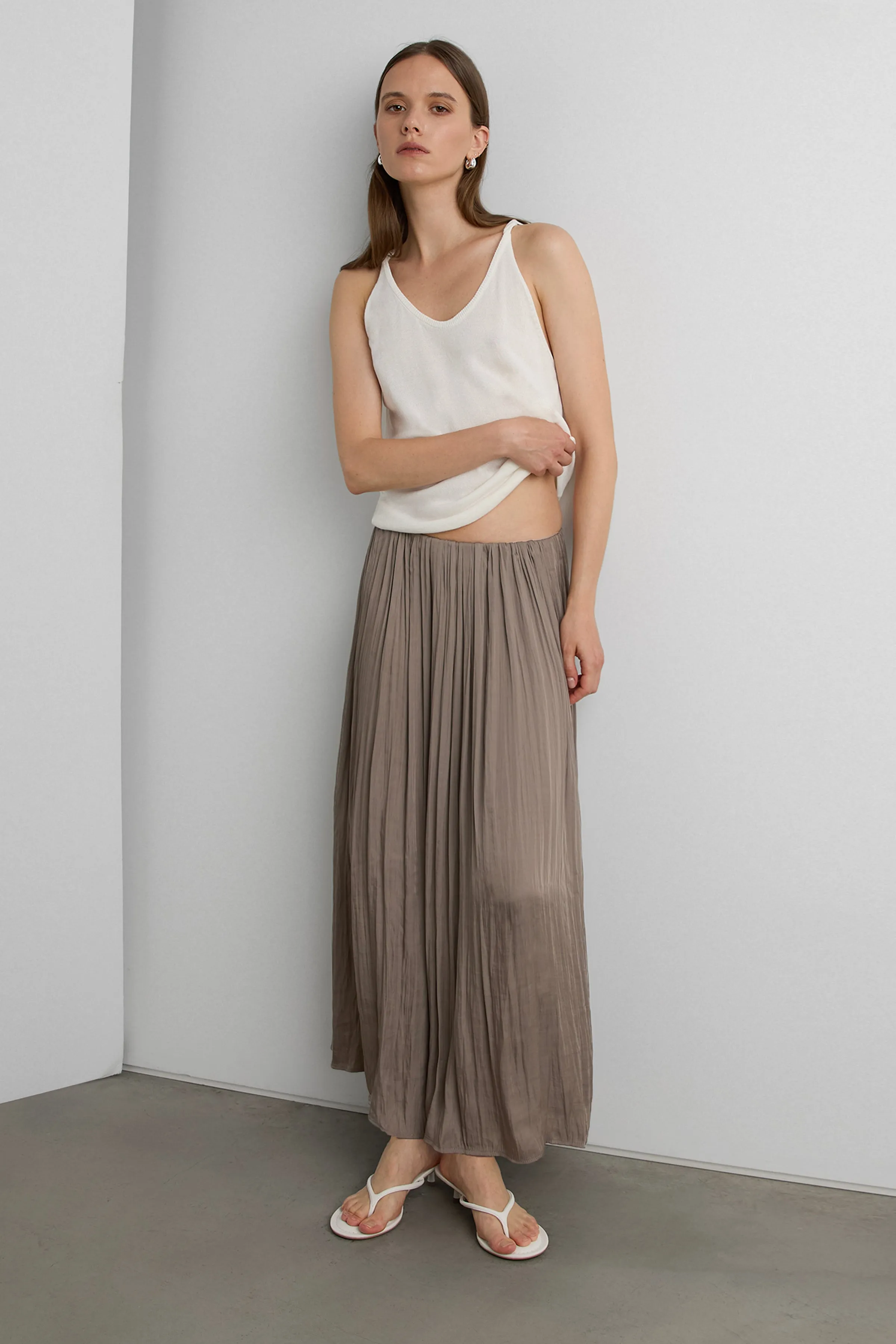 WRINKLE EFFECT MAXI SKIRT sold by OAK AND FORT product image thumbnail 3