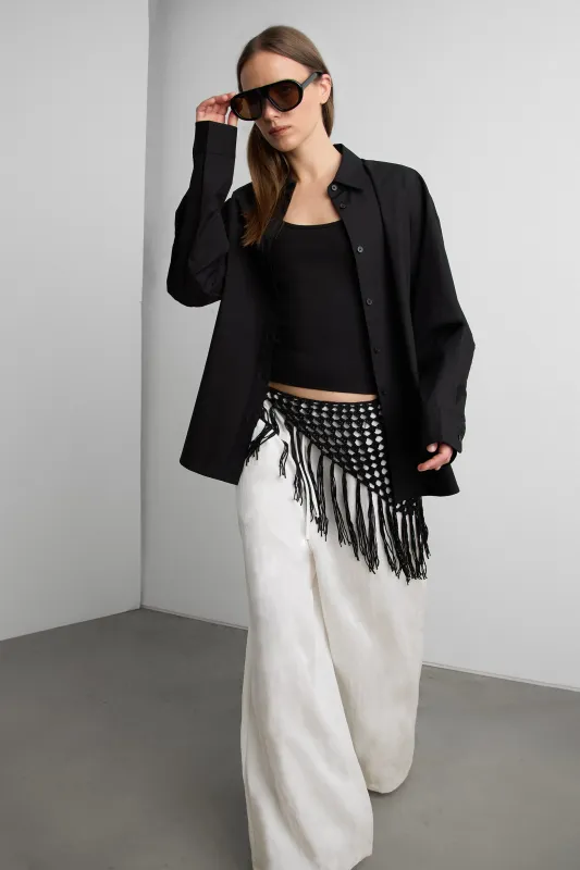 CROCHET FRINGE SCARF made by OAK AND FORT