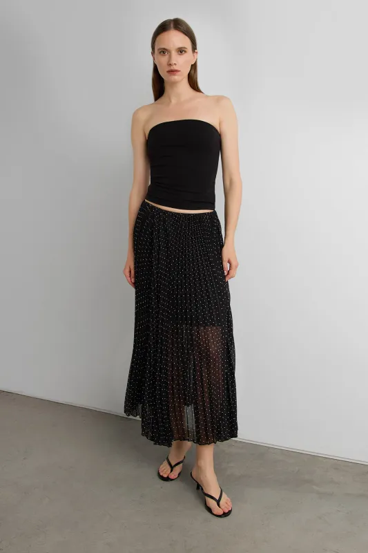 POLKA DOT ACCORDIAN MAXI SKIRT made by OAK AND FORT