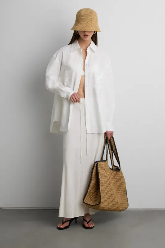 OVERSIZED SHIRT WITH FLORAL EMBROIDERY made by OAK AND FORT