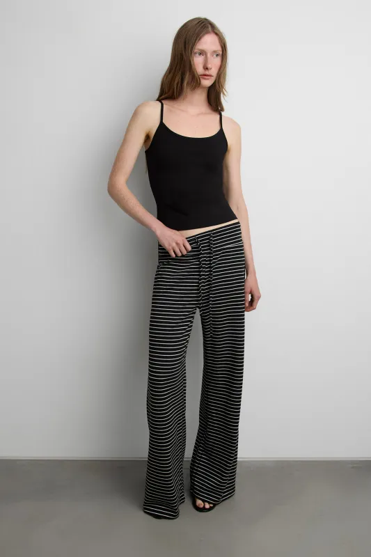 RIBBED KNIT STRIPED FLARE PANT made by OAK AND FORT
