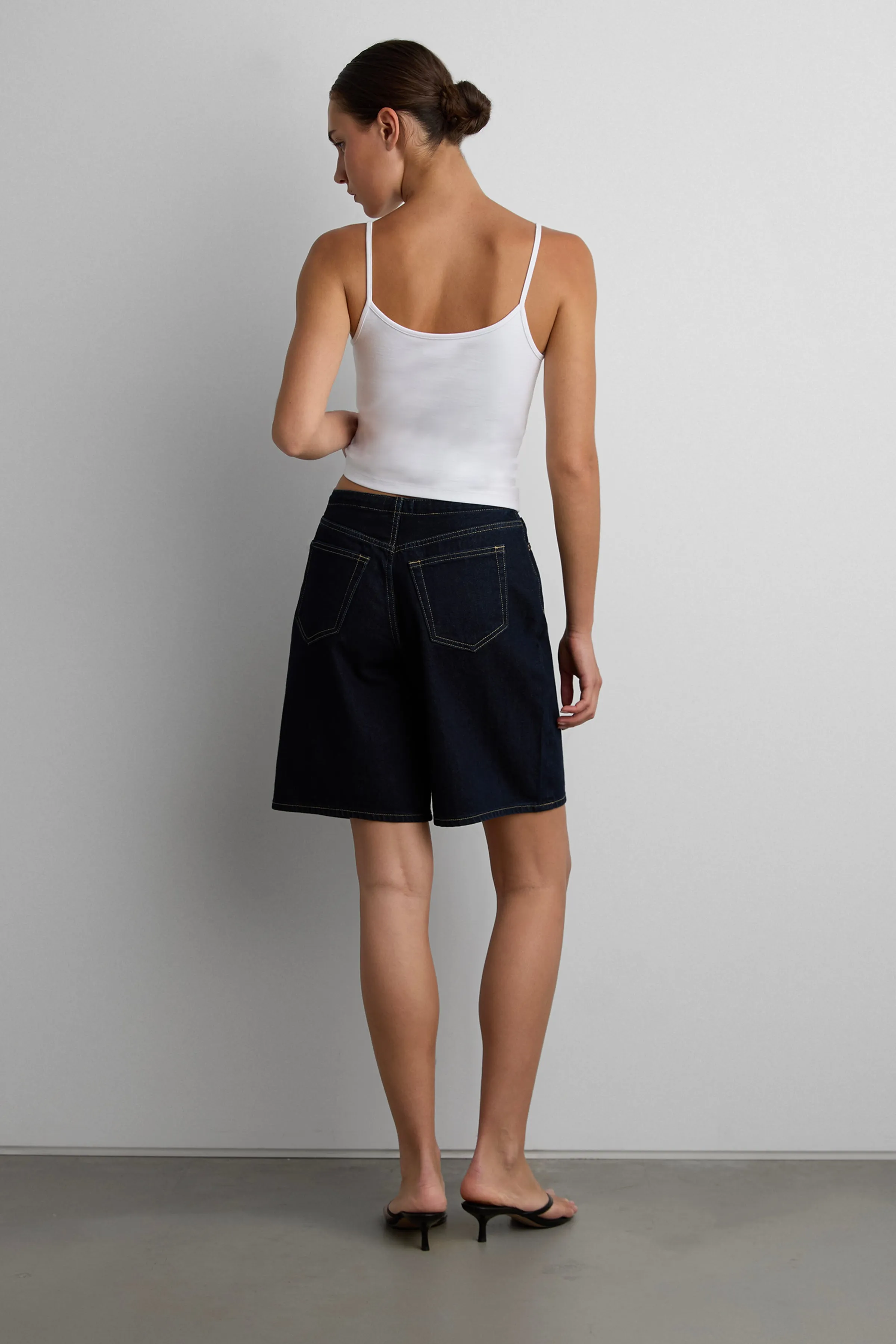 DENIM JORT WITH DRAWSTRING WAIST sold by OAK AND FORT product image thumbnail 4
