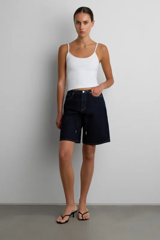 DENIM JORT WITH DRAWSTRING WAIST made by OAK AND FORT