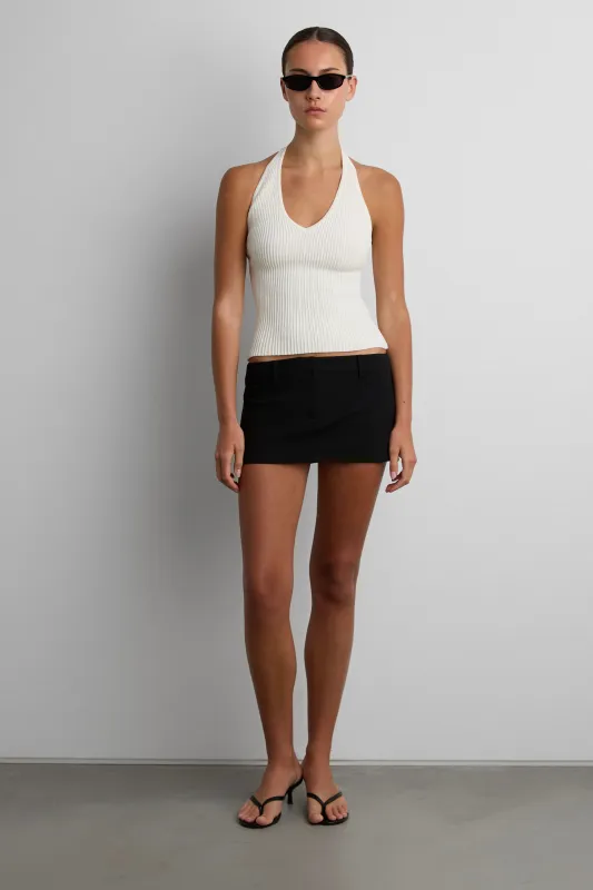RIBBED KNIT HALTER TANK TOP made by OAK AND FORT