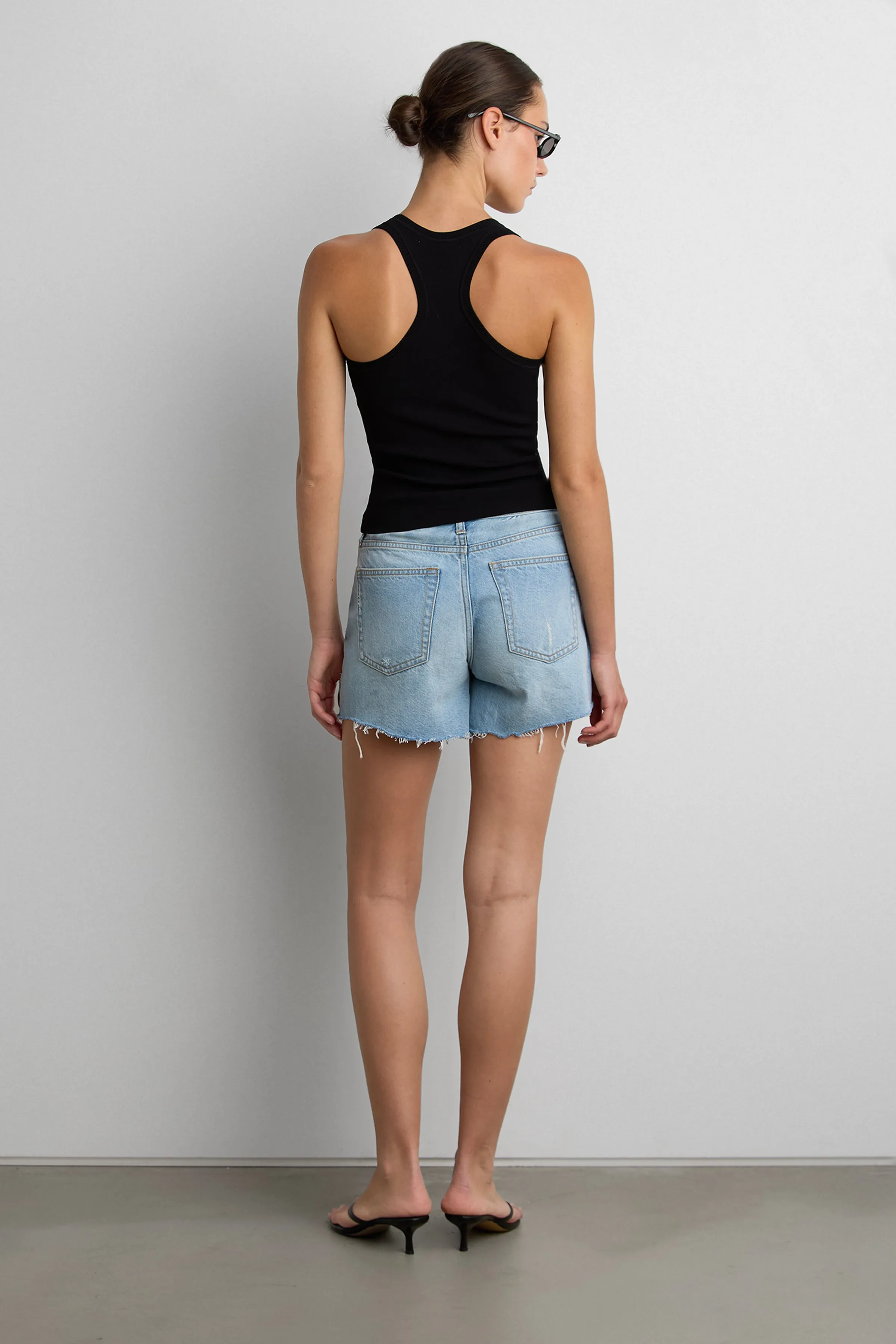 MID-RISE JEAN SHORT WITH DISTRESSING sold by OAK AND FORT product image thumbnail 4